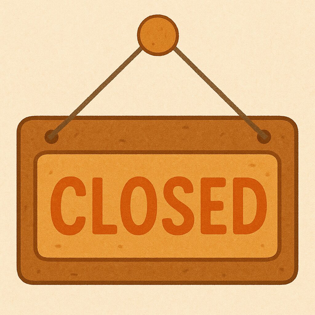 cartoon sign that says closed